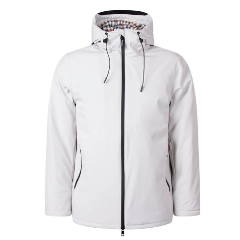 Aquascutum Active Shell Mid Parka Fw23 Jk006 24 White Parka Jacket Mens
